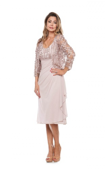 Jesse Harper collection, Style Code jh0159, Mesh embroidered suit with stretch chiffon skirt.