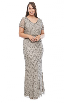 Layla Jones collection, Style Code LJ0323, Chiffon layered dress with overlay