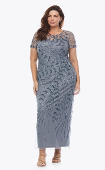 Layla Jones collection, Style Code LJ0444, Long beaded dress