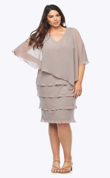 Layla Jones collection, Style Code LJ0448, short chiffon layered dress