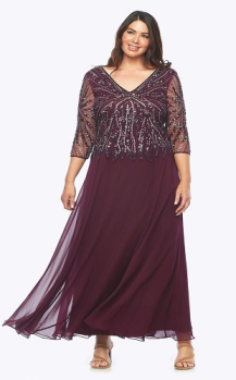 Layla Jones collection, Style Code LJ0484, beaded/georgette dress