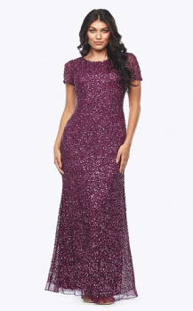 Zaliea collection, Style Code Z0250, stretch sequin long dress