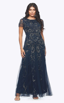 Zaliea collection, Style Code Z0271, long beaded dress